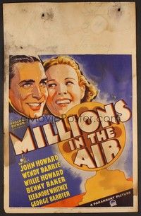 4a097 MILLIONS IN THE AIR WC '35 John Howard hosts a radio talent show that Wendy Barrie wins!