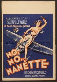 4a109 NO, NO, NANETTE WC '30 great art of sexy girl on plane, all-talking, singing, dancing!