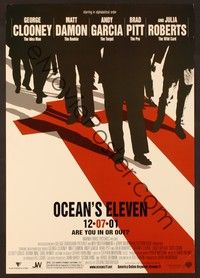 4a110 OCEAN'S 11 advance WC '01 Steven Soderbergh, George Clooney, Matt Damon, Brad Pitt!