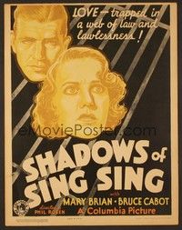 4a139 SHADOWS OF SING SING WC '34 Bruce Cabot & Mary Brian are trapped in a web of lawlessness!
