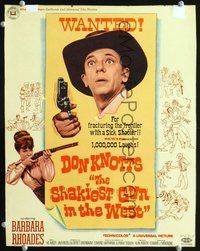 4a140 SHAKIEST GUN IN THE WEST WC '68 Barbara Rhoades with rifle, Don Knotts on wanted poster!