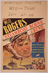4a155 STEAMBOAT 'ROUND THE BEND WC '35 great headshot of Will Rogers wearing sailor cap!
