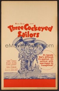 4a168 THREE COCKEYED SAILORS WC '41 wacky art of Michael Wilding & the Sailors Three, English Navy