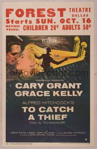 4a170 TO CATCH A THIEF WC '55 romantic close up art of Grace Kelly & Cary Grant, Alfred Hitchcock