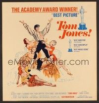 4a172 TOM JONES WC '63 artwork of Albert Finney surrounded by five sexy women on bed!