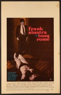 4a173 TONY ROME WC '67 detective Frank Sinatra w/gun & sexy near-naked girl on bed!