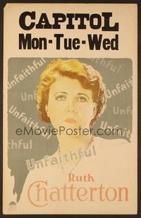 4a181 UNFAITHFUL WC '31 great art of Ruth Chatterton, who is unfaithful to her cheating husband!