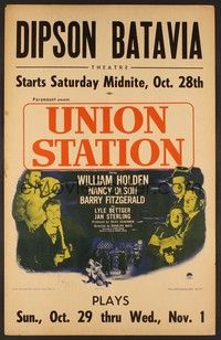 4a182 UNION STATION WC '50 William Holden, Nancy Olson, Barry Fitzgerald, film noir!