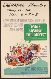 4a187 WHO'S MINDING THE MINT WC '67 great wacky art of entire cast by Jack Rickard!