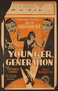 4a195 YOUNGER GENERATION WC '29 Frank Capra's tale of rags to riches Jewish man, Lina Basquette