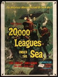 4b548 20,000 LEAGUES UNDER THE SEA 30x40 R71 Jules Verne classic, art of deep sea divers!