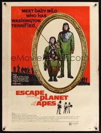 4b560 ESCAPE FROM THE PLANET OF THE APES 30x40 '71 meet Baby Milo who has Washington terrified!