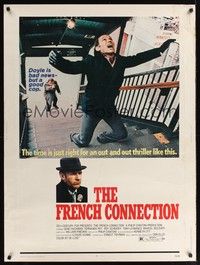 4b566 FRENCH CONNECTION 30x40 '71 Gene Hackman in movie chase climax, directed by William Friedkin