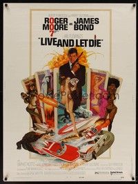 4b576 LIVE & LET DIE west hemi 30x40 '73 art of Roger Moore as James Bond by Robert McGinnis!