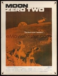4b582 MOON ZERO TWO 30x40 '69 the first moon western, cool image of astronauts in space!