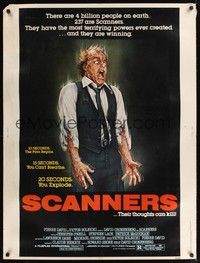 4b593 SCANNERS 30x40 '81 David Cronenberg, in 20 seconds your head explodes, sci-fi art by Joann!
