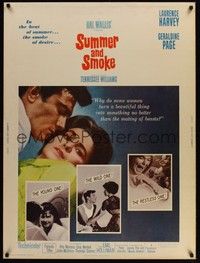 4b601 SUMMER & SMOKE 30x40 '61 close up of Laurence Harvey & Geraldine Page!