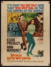 4b608 VIVA LAS VEGAS 30x40 '64 dancing Elvis Presley & sexy Ann-Margret!