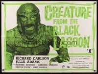 4b332 CREATURE FROM THE BLACK LAGOON British quad R60s great artwork image of monster!