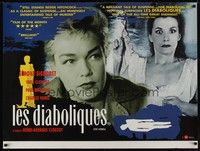 4b334 DIABOLIQUE British quad R95 Simone Signoret & Vera Clouzot in Les Diaboliques!