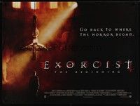 4b341 EXORCIST THE BEGINNING DS British quad '04 Renny Harlin, back to where the horror began!