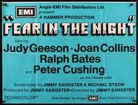 4b344 FEAR IN THE NIGHT British quad '72 Judy Geeson, Joan Collins & Peter Cushing!