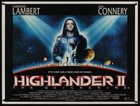 4b360 HIGHLANDER 2 British quad '91 Sean Connery, great art of immortal Christopher Lambert!