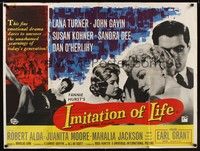 4b361 IMITATION OF LIFE British quad '59 Fannie Hurst, Lana Turner, John Gavin & Sandra Dee!