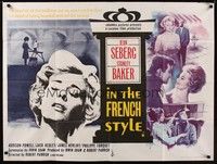 4b363 IN THE FRENCH STYLE British quad '63 art of sexy Jean Seberg in Paris, written by Irwin Shaw!