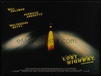 4b382 LOST HIGHWAY DS British quad '97 directed by David Lynch, cool image of night driving!