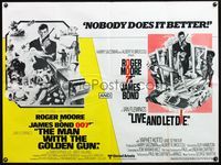 4b386 MAN WITH THE GOLDEN GUN/LIVE & LET DIE British quad '70s nobody does it better than Bond!