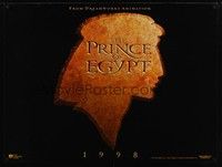 4b401 PRINCE OF EGYPT teaser British quad '98 Dreamworks cartoon, voice of Val Kilmer as Moses!