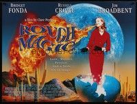 4b406 ROUGH MAGIC DS British quad '95 wild image of Bridget Fonda breathing fire!