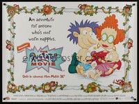 4b407 RUGRATS MOVIE advance British quad '98 Nickelodeon, for anyone who's ever worn nappies!