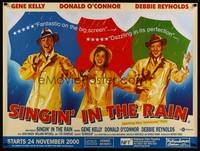 4b414 SINGIN' IN THE RAIN advance British quad R00 Gene Kelly, Donald O'Connor, Debbie Reynolds!