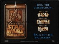 4b423 STAR WARS TRILOGY DS British quad '97 George Lucas!