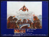 4b426 SUPERMAN II British quad '81 Christopher Reeve & Terence Stamp fly over New York City!