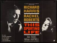 4b428 THIS SPORTING LIFE British quad '63 Richard Harris, Rachel Roberts, Lindsay Anderson!