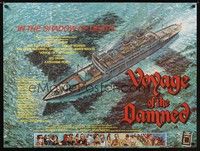 4b436 VOYAGE OF THE DAMNED British quad '76 cool different art of huge ship in water over swastika