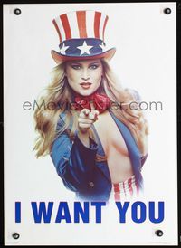 4b627 I WANT YOU commercial poster '80 image of sexy Uncle Sam!