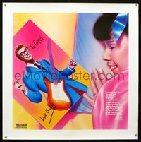 4b276 PEGGY SUE special poster '86 cool artwork of Buddy Holly, ad for Maxell cassettes!