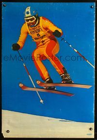 4b052 B. RUSSI Swedish commercial poster '74 cool photo of Swiss ski star Bernhard Russi!