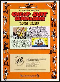 4b140 CHEAP SUIT SERENADERS 1998 TOUR concert poster '98 artwork by Robert Crumb!