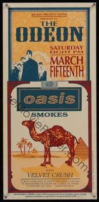 4b143 OASIS concert poster '95 cool poster art made to look like Camel cigarettes!