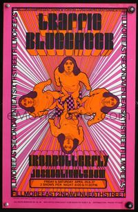 4b145 TRAFFIC/BLUE CHEER/IRON BUTTERFLY concert poster '68 Iron Butterfly, cool strange artwork!