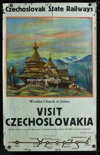 4b137 VISIT CZECHOSLOVAKIA Czech travel poster '50s Czech travel, Pleiner art!