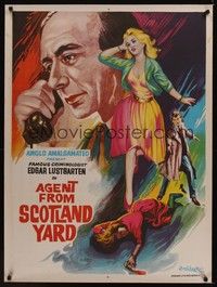 4b084 AGENT FROM SCOTLAND YARD Indian '50s cool artwork of cast!
