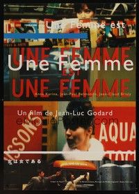 4b048 WOMAN IS A WOMAN Japanese 29x41 R90s Jean-Luc Godard's Une femme est une femme!