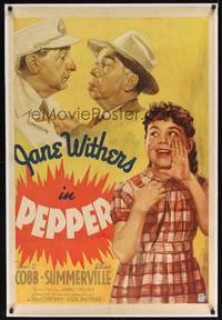 4b207 PEPPER linen 1sh '36 great art of Jane Withers, Irvin S. Cobb & Slim Summerville!