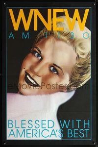 4b149 WNEW AM 1130 PEGGY LEE radio poster '80s cool portrait art, blessed with America's best!